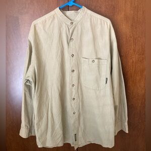 Timberland Vintage Button Up Shirt Band Collar Medium